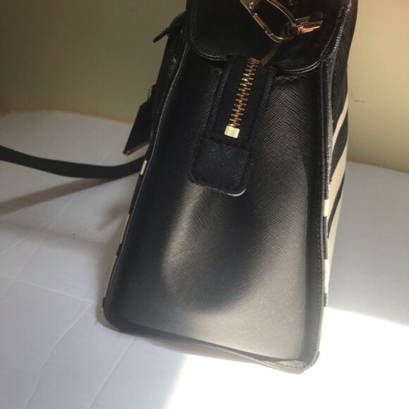 Kate Spade CAMERON Street Stripe Candace Satchel Tote Crossbody Canvas Leather - Picture 16 of 16